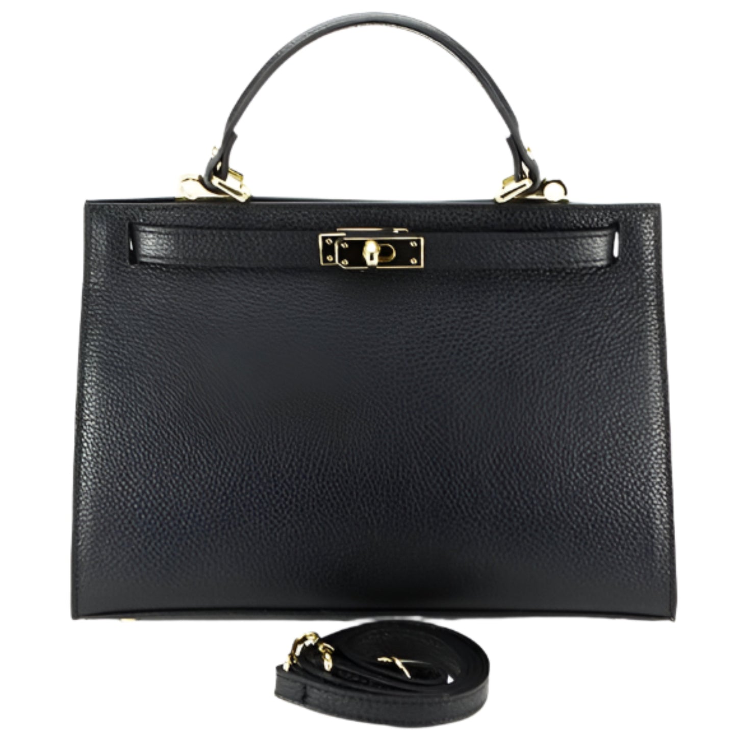 Comfort Top Handle Bag Black | High Quality Pebbled Italian Leather Handbag (Available in 4 Colors)