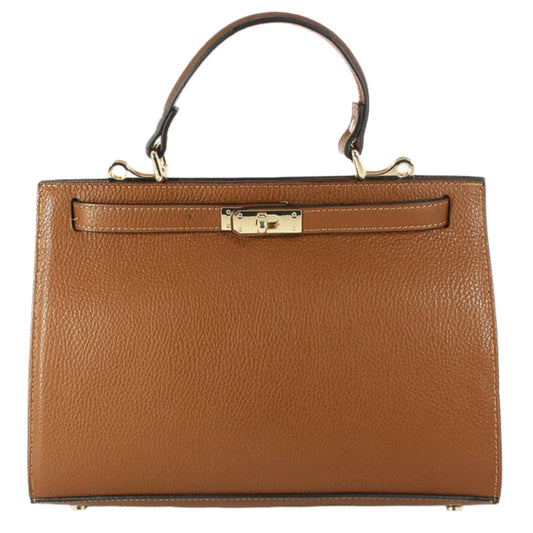 Comfort Top Handle Bag Caramel Brown | High Quality Pebbled Italian Leather Handbag (Available in 4 Colors)